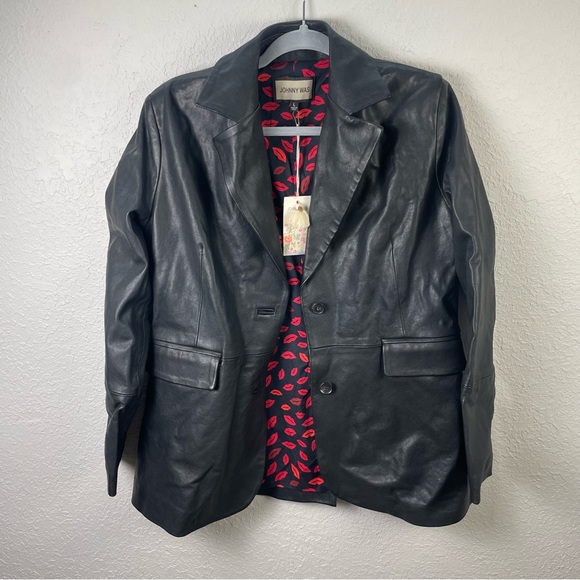 NEW Johnny Was Black‎ Italian Leather Jacket